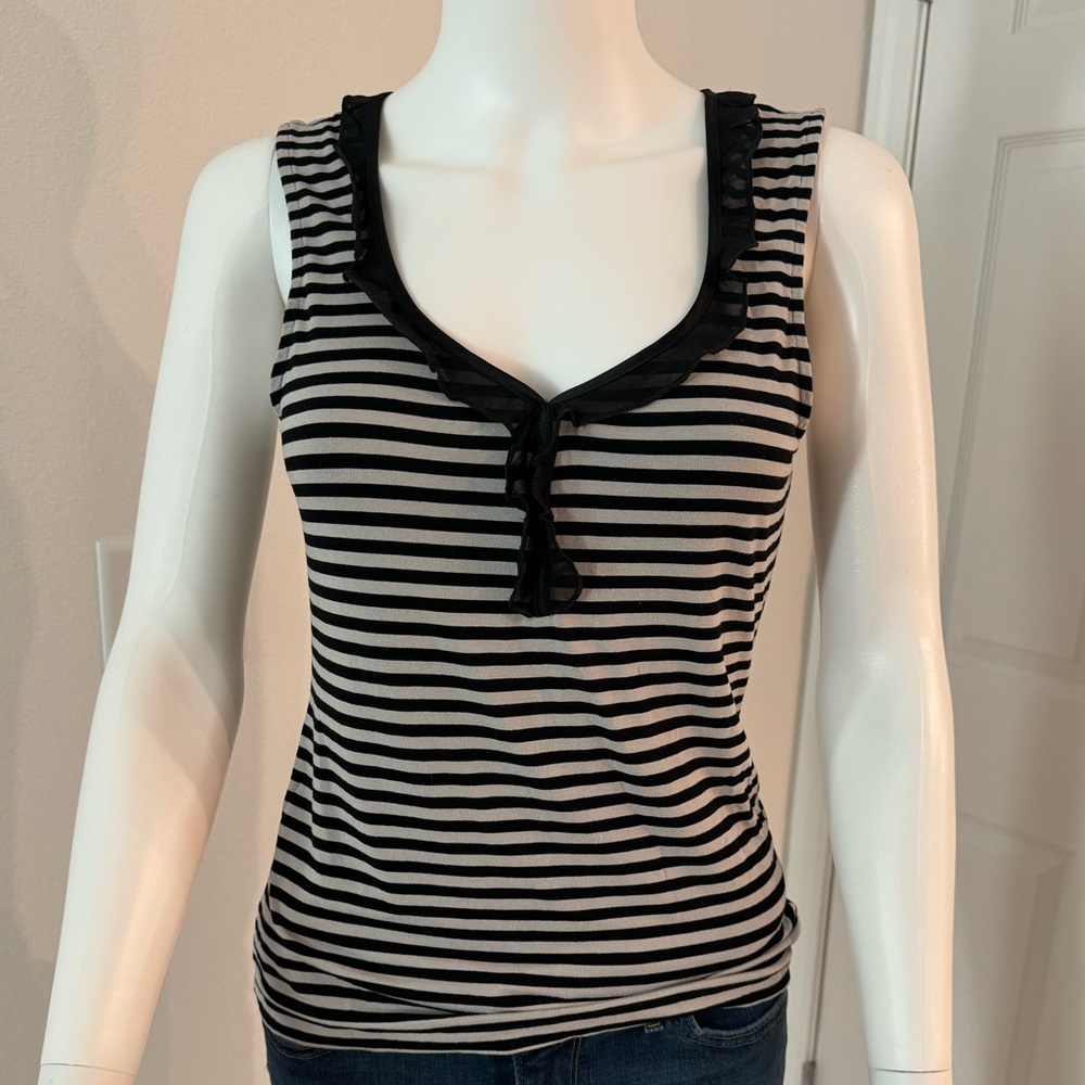 WHBM Striped Stretch Tank Top Size Small